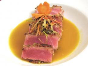 Carrot and Wasabi Crusted Yellowfin Tuna